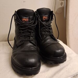 Timberland PRO Men's Black Work Boots Size 9.5 Leather Clean
